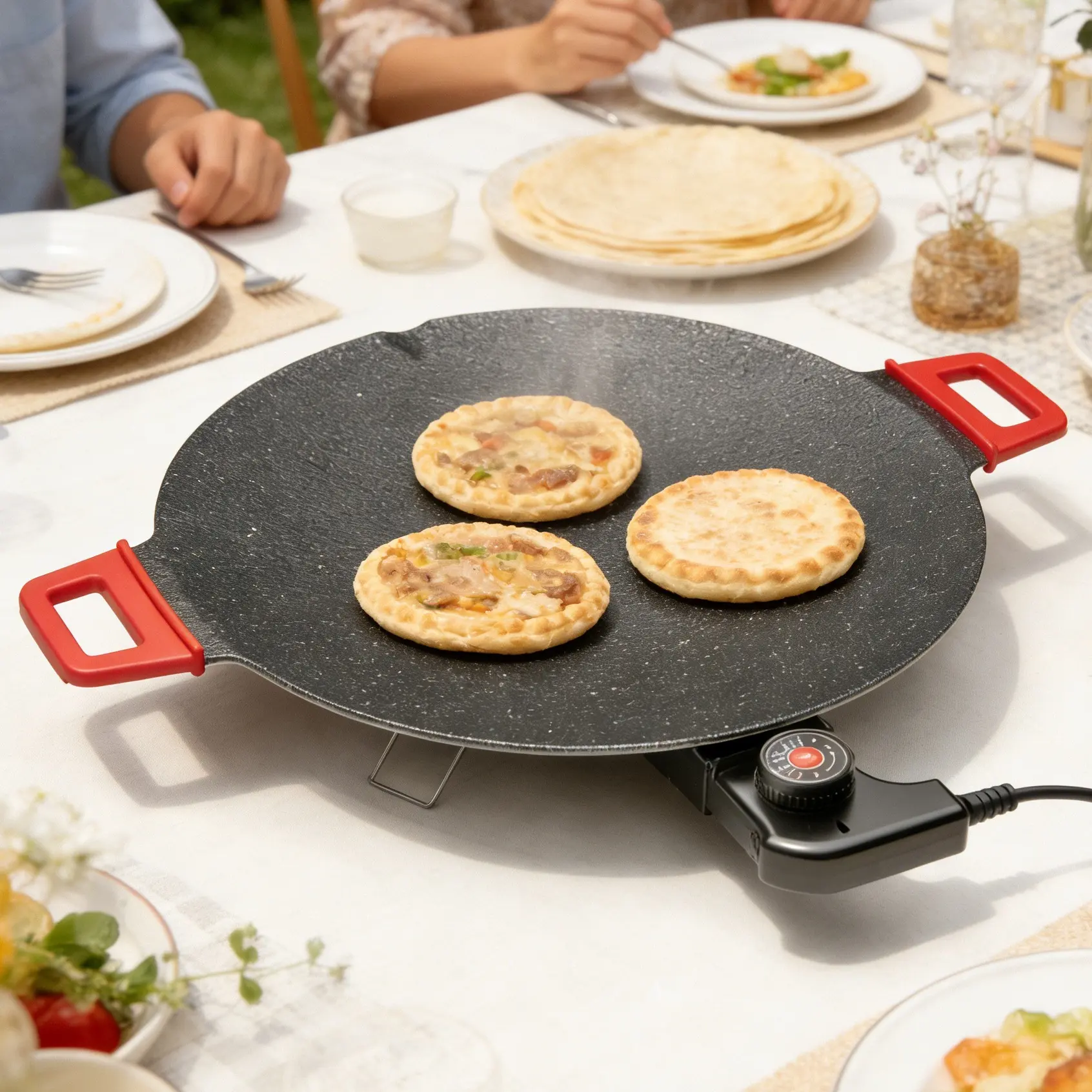 TIGER 1500W Corded Indoor Smokeless Korean Electric BBQ Grill - Kitchen Appliance with Universal Griddle Plate, Flat Top Design, Temp Adjust, Non-Stick Easy Clean Washable Surface, Countertop Home Use for Optimal Cooking Results, Kitchen Appliances