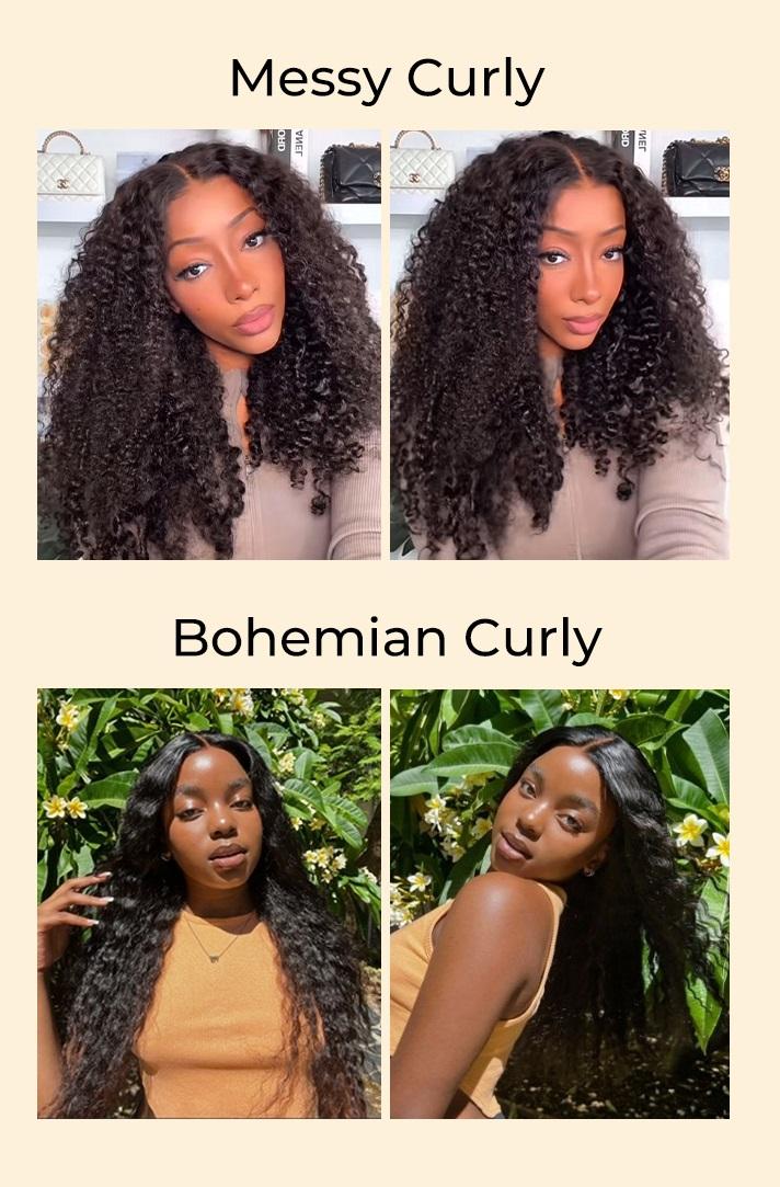 [Wequeen] 5x5 HD Lace Wig Messy Curly Bohemian Curly Flowy Boho Vibes Glueless Pre Cut Beginner Friendly Hair Breathable Cap Natural Look