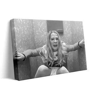 Funny Framed Canvas Wall Art Bathroom Decor Black and White Comedy Movies Poster White Chicks Oil Painting Modern Artwork for Living Room Dorm Wall Home Decoration