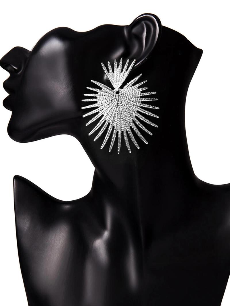 LikeMyChoice Retro Sunburst Gold-Plated Hoop Earrings Double-Layered 3D Design for Summer Beach & Date Night Ideal for Party & Night Out