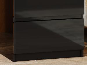 Miuvanity Nightstand Gun Drawer with USB & Type-C Port, LED Light, Modern Design for Office & Bedroom Storage, Includes Charging Station Bedside Table