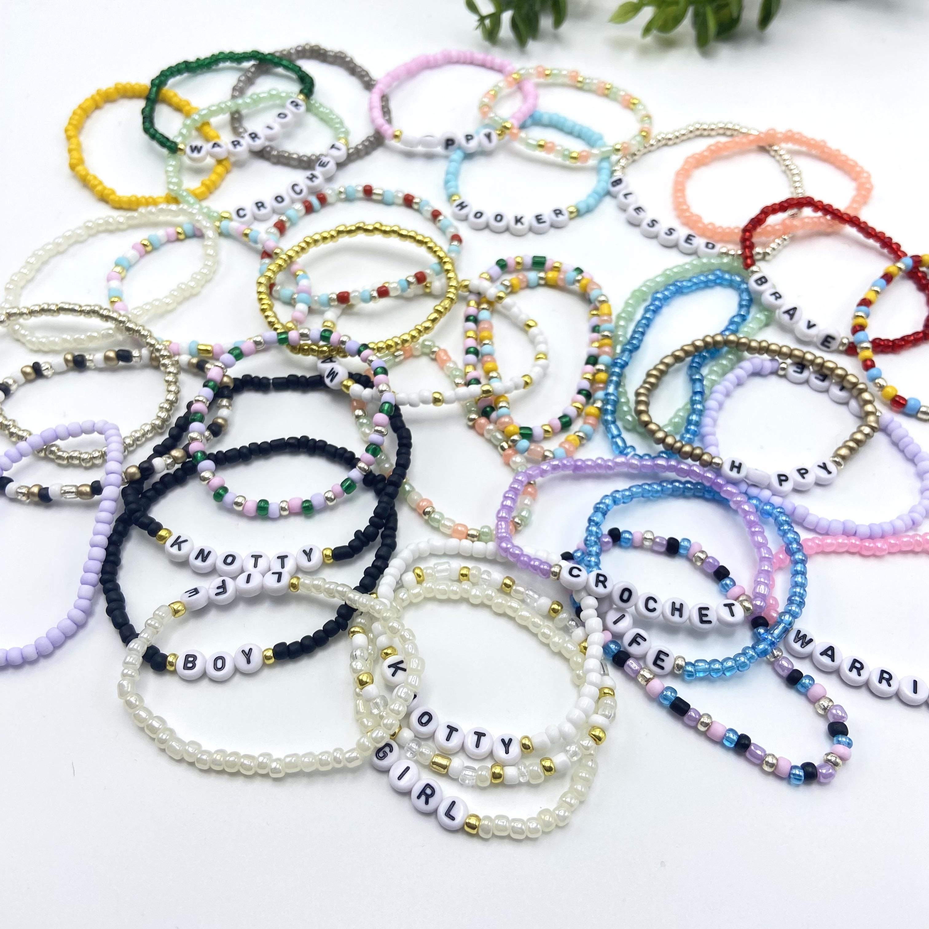 Happy Hooker Bead Bracelet, Crochet Word Stretchy Bracelet, Custom Jewelry, Crochet Supplies, Gift for Crocheters Happy Hooker Bead Bracelet, Crochet Word Stretchy Bracelet, Custom Jewelry, Crochet Supplies, Gift for Crocheters