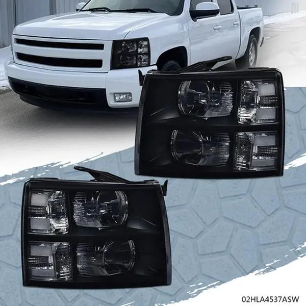 CROSSDESIGN Corner Headlight Replacement Lamp - Front Light with Headlight Cover, Vehicle-Specific Fit Car Part, Easy Installation, Compatible with 2007-14 CHEVY SILVERADO 1500, 2500HD