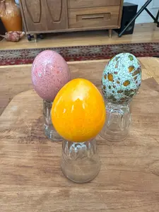Ceramic Easter Egg,  Home Decor Decoration Tabletop Figurines, Lot Of 3