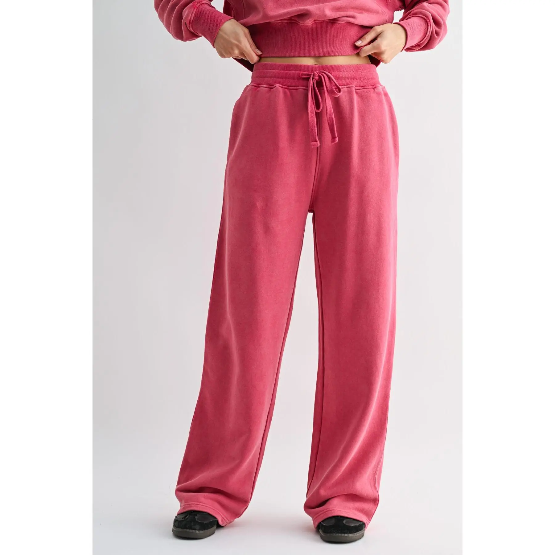Mineral Wash Luxe Wide-leg Sweatpants