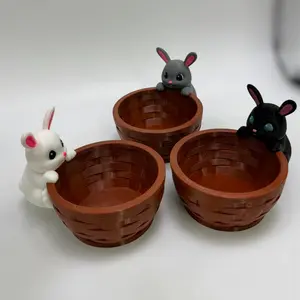 Bunny Hanging On a Bowl 3D Printed Easter Home Decor Perfect Decoration Gift