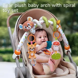 Baby Car Seat Toy Stroller Activity Set, Portable Baby Mobile for Bassinet Multi-Sensory Development Toy for Newborn 3-9 Months