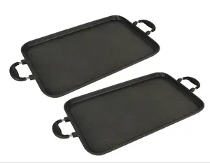 NEWARE Cast Aluminum Marble Double Griddle 19"x11.5" 2 pack Only for GAS stove/Juego de 2 COMALES doble de mármol de aluminio fundido NO apta para estufas ELECTRICAS solo estufas de GAS