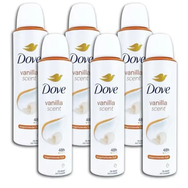 Dove Original Aerosol Spray Deodorant & Anti-Perspirant 150ML 6 Pack - 48-Hour Protection Fast-Drying Lightweight Formula Moisturizing Cream No White Marks
