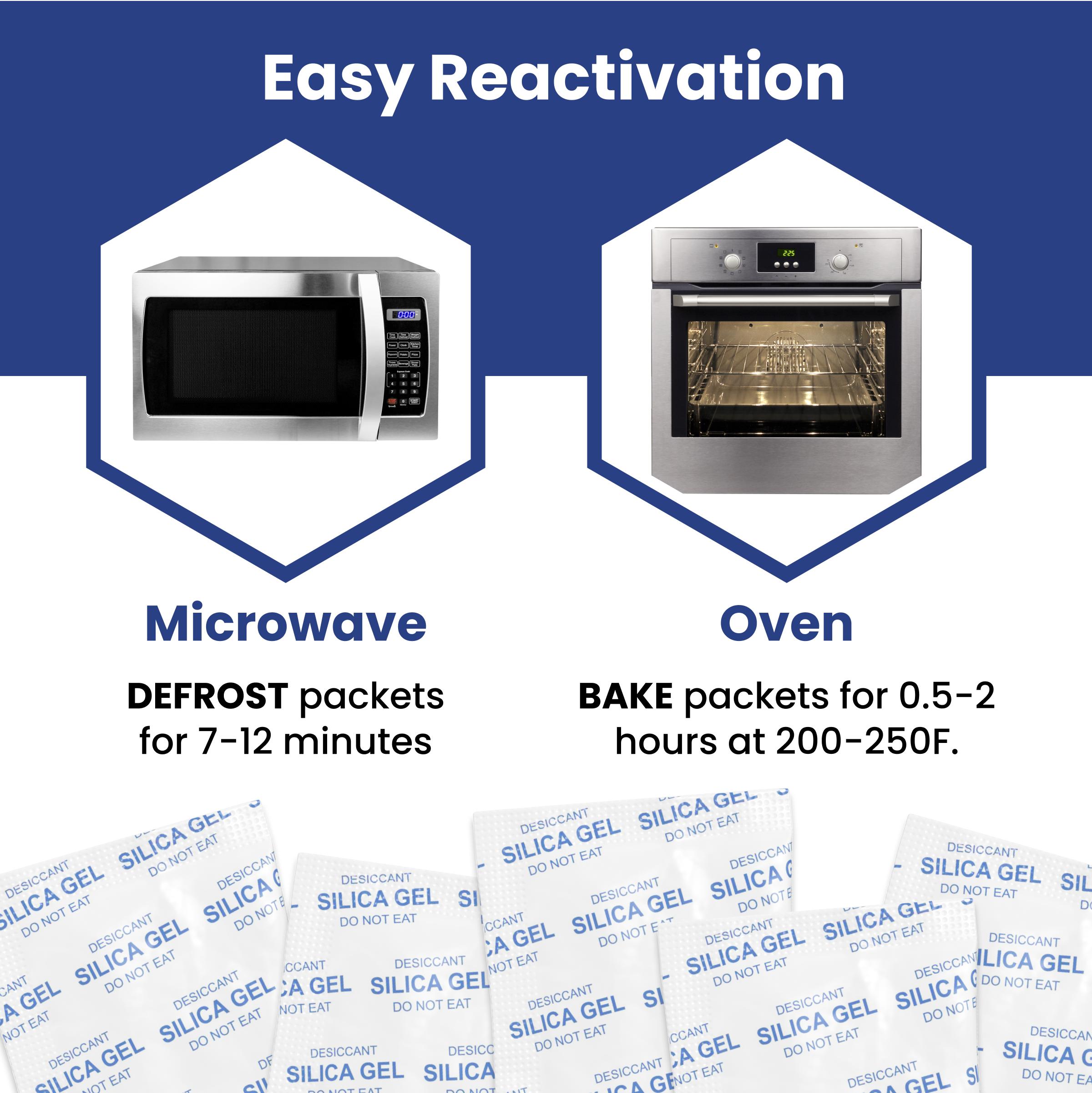 Wallaby 5 gram Silica Gel Desiccant Dehumidifier Packs (500 Packets) Food Safe Pure White - Rechargeable Moisture Absorbers