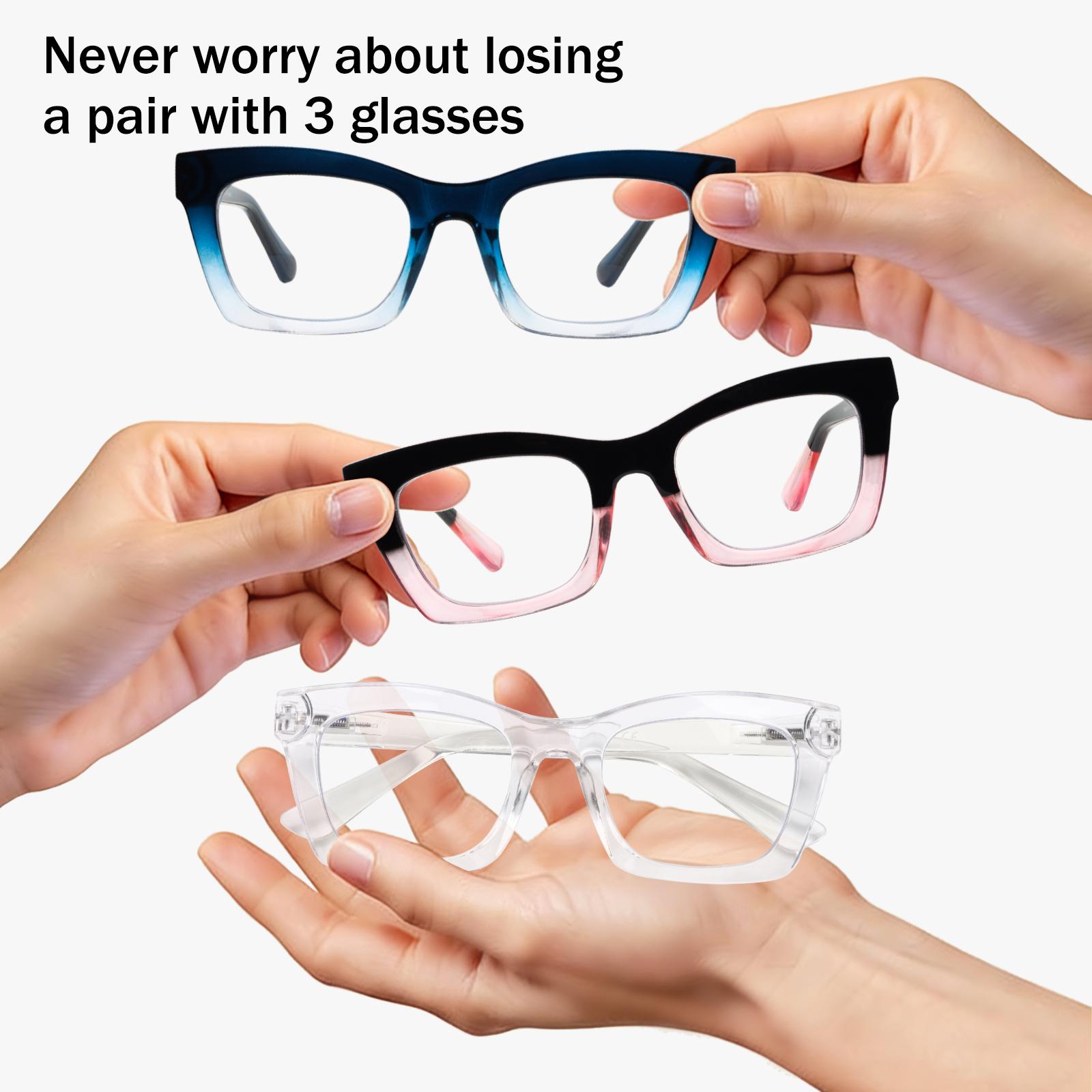 DEAAOK 2.0 Reading Glasses for Women 3 pack Fashion Readers for Women Spring Hinge Eye Glasses  Blue Light Reading Glasses