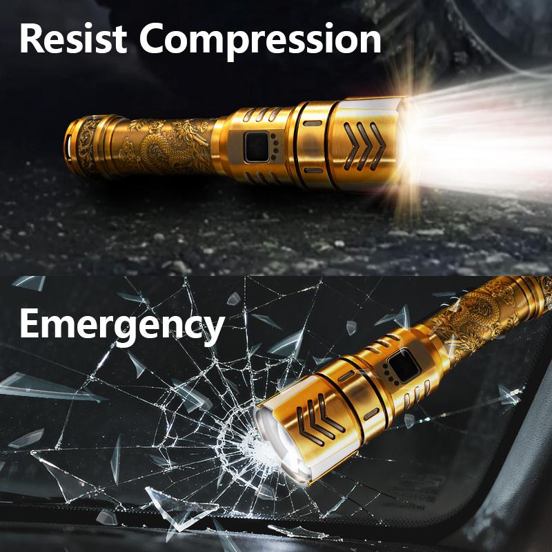 SKYFIRE 1097 Rechargeable LED Tactical Flashlight – Ultra-Bright, Zoom Focus, 4 Light Modes, Waterproof Design for Camping, Emergency, and Outdoor Use