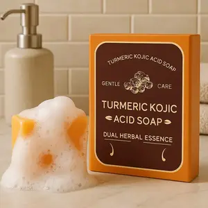 Turmeric Soap,Turmeric Soap Bar for Face and Body, Turmeri c Soa p infused with turmeric Extract, Soft, gentle and effective(2/4 Soap）)