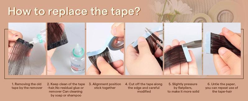 Full Shine Replacement Tape Double Sided Hair Extensions Tapes for Tape in Hair Extension Replacement