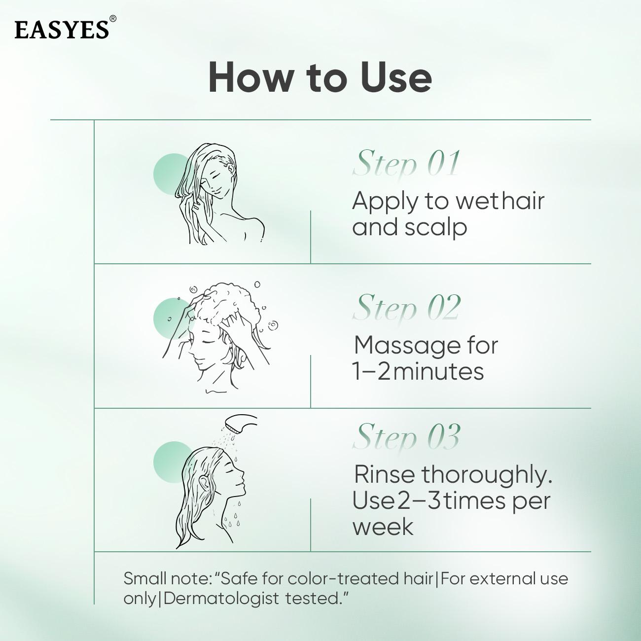 【BQ】EASYES Anti-Dandruff & Hair Thickening Shampoo | 1% Selenium Sulfide + 0.2% Piroctone Olamine | 11 Herbal Actives for 78% Less Flakes & +38% Density in 7 Days | #ScalpCare #HairGrowth