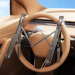 Car Laptop Mount Steering  wheel Tray Holder Height Adjustable Car Desk For Laptop Computer Tablet, Foldable Portable Laptop Stand For Car Vehicle Workstation Accessories.