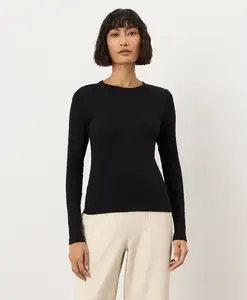 Women's Organic Perfect Rib Crewneck Long Sleeve Tee