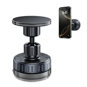 Vacuum Magnetic Car Phone Holder [17 Strong Magnets & 100LBS Suction] 360° Adjustable Suction Cup Phone Mount, Phone Holder for Your Car for iPhone Series 17/16/15/14/13/12, Black