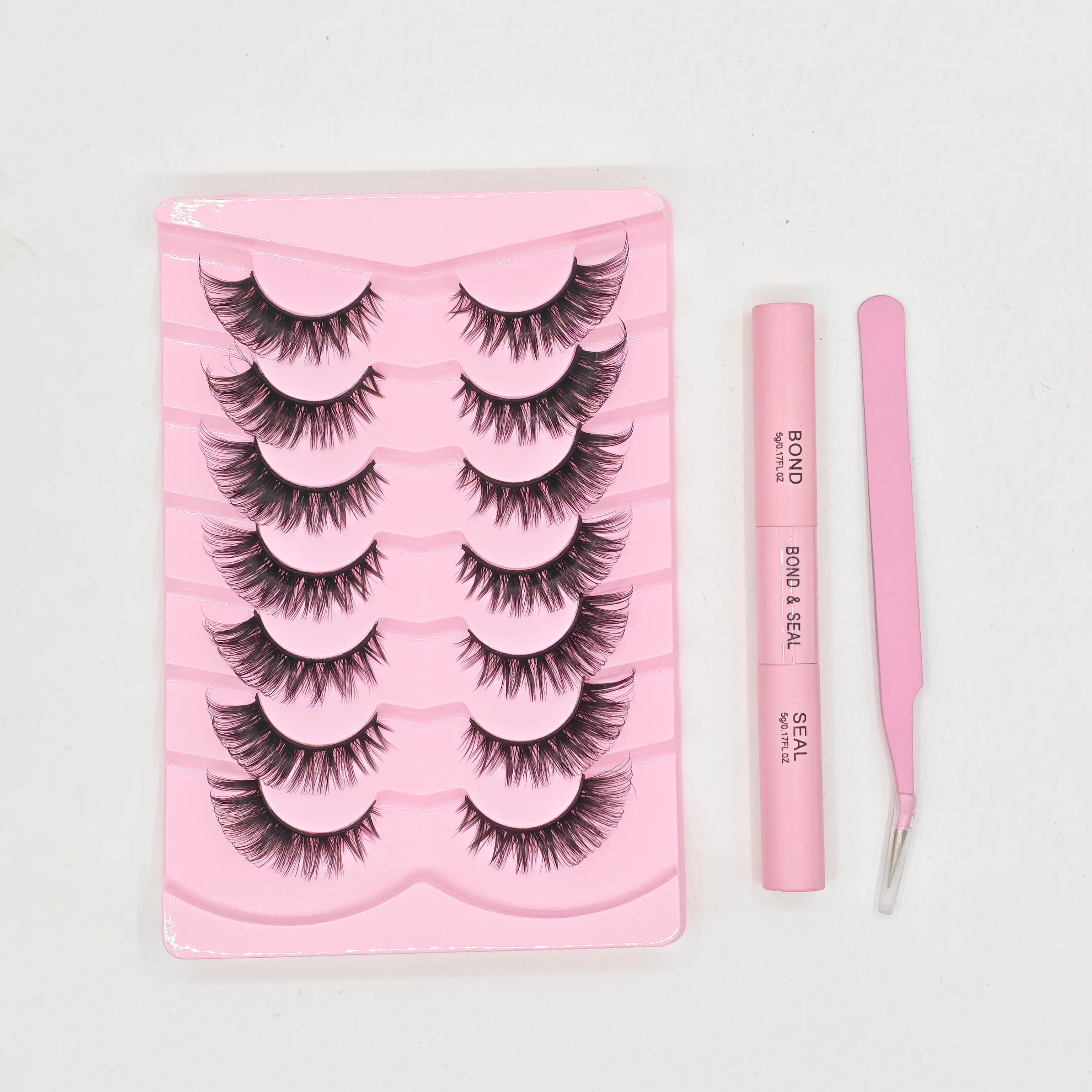 3 in 1 set  7 Pairs fluffy lash clusters Eyelash Extensions Kit with Tweezers&Bond and Seal ， Light-Volume Wispy Professional Makeup Lashes Silk Fiber，Easy DIY and Long-Lasting，Non-Irritating，High Quality 3D Lash Bottom Supplies Set Cosmetic tiktokshopspr