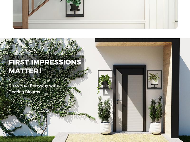 Bamworld Hanging Planters for Indoor Plants Wall Decor Living Room Plant Stand 3 Pack Metal Frame Design for Window Shelves & Outdoor Entryway Christmas Gifts