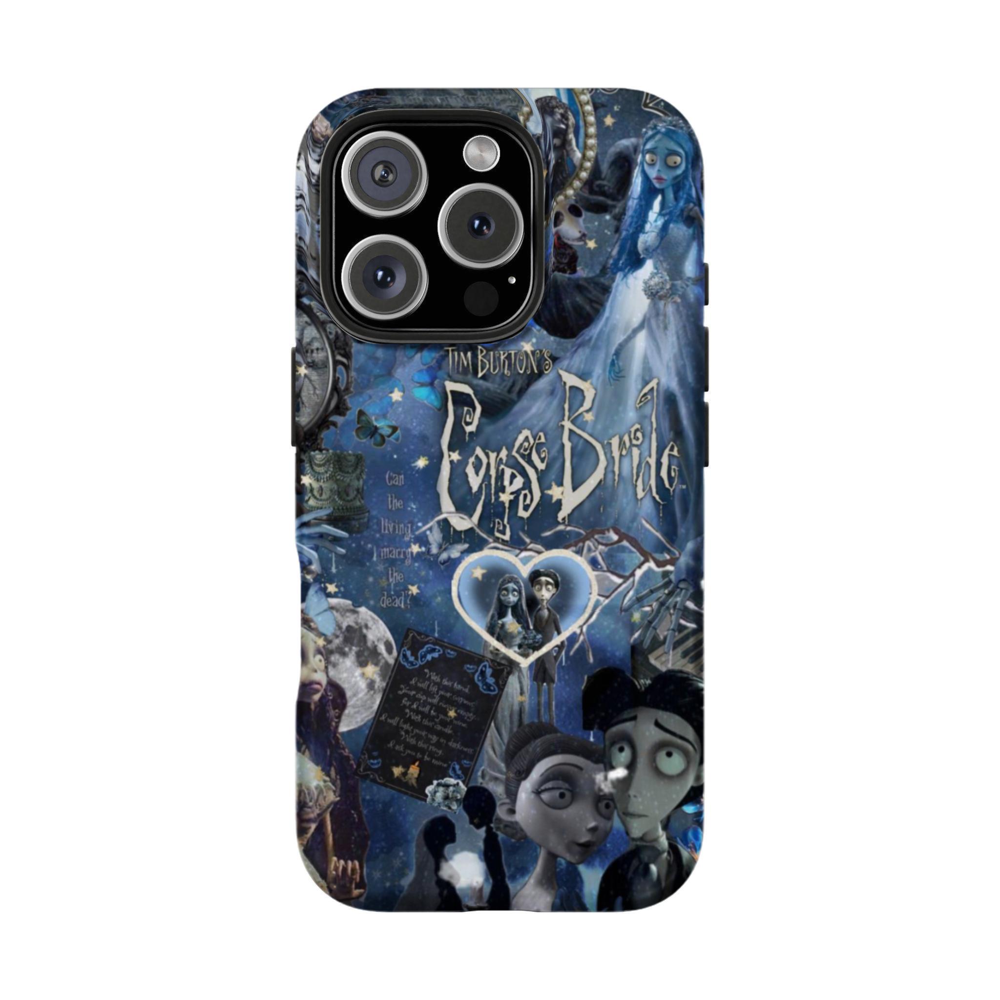 Corpse Bride iPhone Case Victorian Undead Bride, Halloween PhoneCase, Skeleton Love Story for iPhone 15,14,13,12,11 pro pro max, Mini Shockproof Protection Elegant Goth phone cases