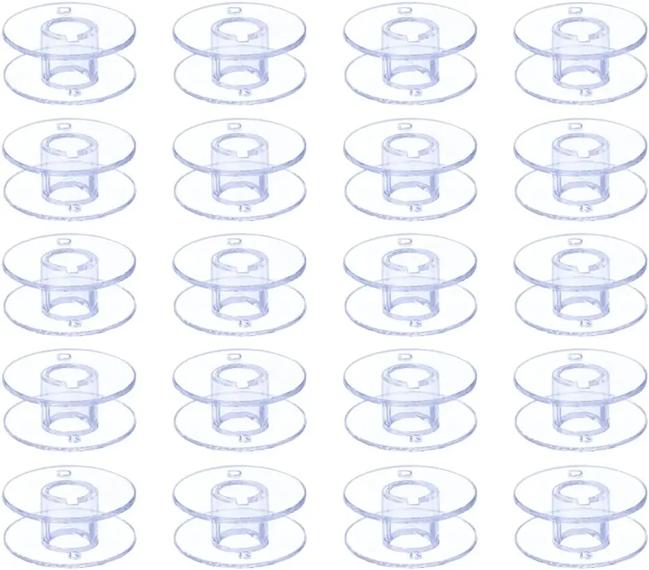 Sewing Machine and Embroidery Bobbins, SA156 Bobbins for Brother, Class 15 Transparent Sewing Bobbins (20 Pack)