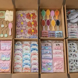 Fashion Accessories Set - 120 Pieces Pre-Packaged with Bows, Hair Clips & Charms in Bright Colors for Resellers, Gifts or Boutiques