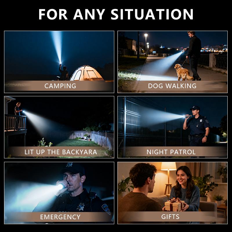 SKYFIRE 2503 LED Rechargeable Flashlight, High Lumen with Ambient Lamp, Super Bright Flashlight, Waterproof Design, Ideal for Camping Essentials, Outdoor & Home Use SKYFIRE 2503 LED Rechargeable Flashlight, High Lumen with Ambient Lamp, Super Bright Flashlight, Waterproof Design, Ideal for Camping Essentials, Outdoor & Home Use