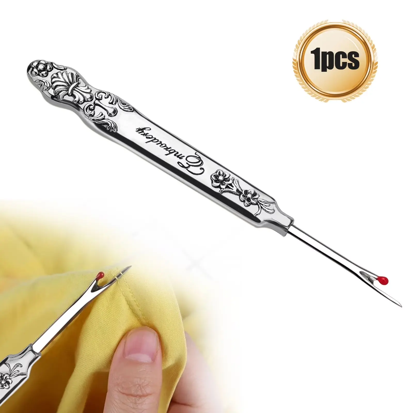 European Vintage Metal Seam Ripper for Sewing - Carved Handle Thread Ripping Tool,Multipurpose for Knitting Quilting Sewing,Gift for DIY Craft Lover