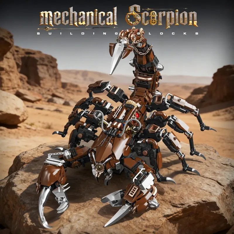 1074PCS Mechanical Scorpion Model Building Blocks Toys Collection Display Desktop Ornaments DIY Assembly Insect Bricks Sets Christmas Birthday Gifts For Boys Teens Adults Moc Blocks Set Creative Building Set