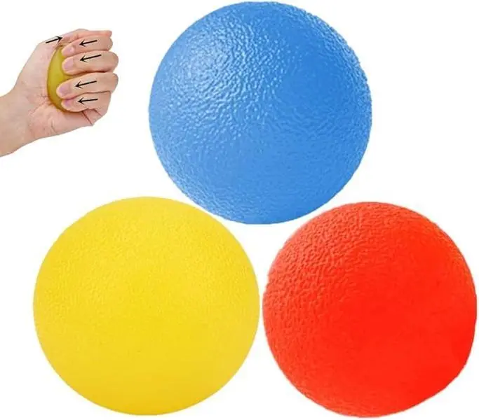 3-Level Resistance Hand Exercise Balls | Physical Therapy Grip Strengthener for Arthritis/Carpal Tunnel | Textured Rehab Squeeze Balls (Adult Stress Relief Set)