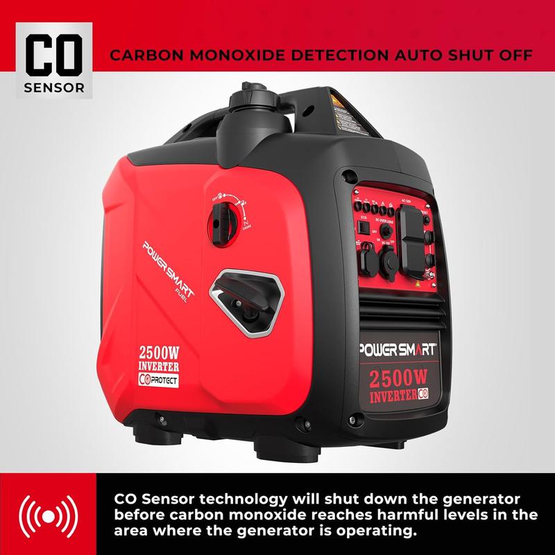 (Storm-Ready)Powersmart 2500W Inverter Gas Generator ,39-Pound RV Ready Outdoor Generator, Parallel Capability, Quiet Generator for Home Use,Camping,Low Fuel Consumption,Portable,Quiet Operation,Outdoor Use, Hurricane,Emergency(HB5020 HB5020C)