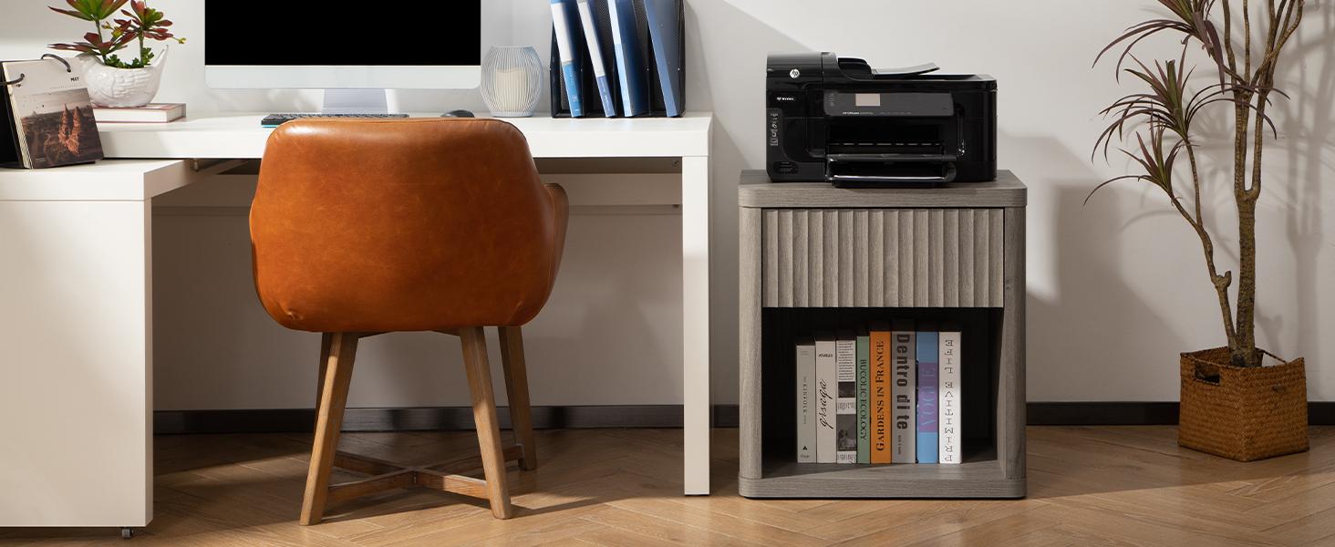 SICOTAS Night Stand with Drawer Storage Bed Side Table End Table 22.7"x 15.4" x 24.1" Large Modern Wide Bedside Stand Mid Century Night Stands for Bedroom Living Room Sofa Couch Office Minimal