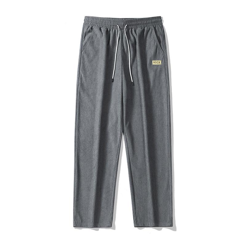 Men's trendy straight-leg pants with elastic drawstring waistband - loose fit all-season casual trousers, machine washable for everyday wear, hiking, and light outdoor activities; versatile straight-leg lounge pants Men's trendy straight-leg pants with elastic drawstring waistband - loose fit all-season casual trousers, machine washable for everyday wear, hiking, and light outdoor activities; versatile straight-leg lounge pants