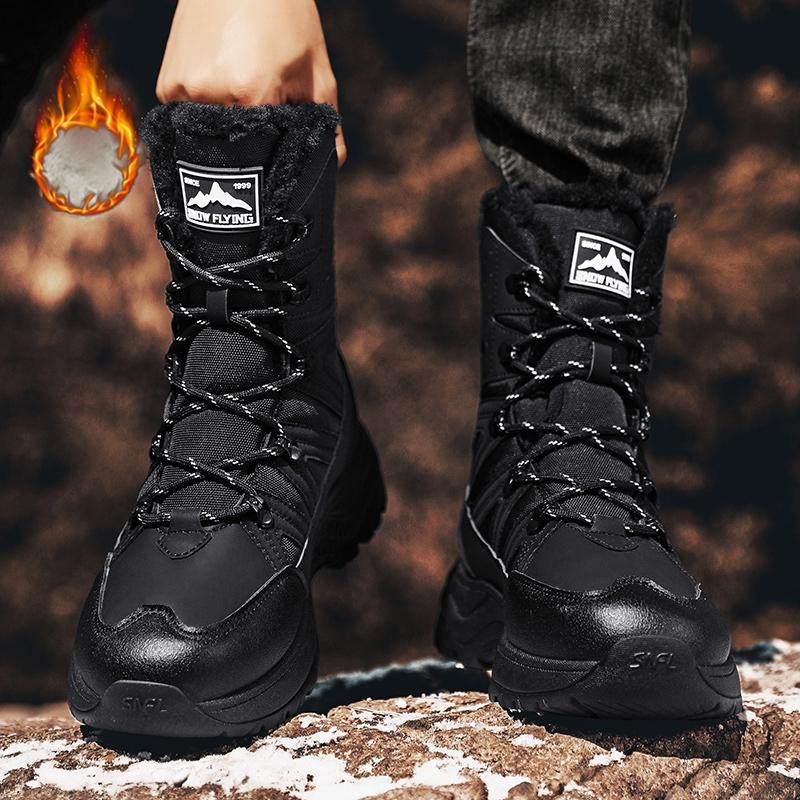 Unisex Winter Snow Boots Waterproof Shoes Walking Comfortable Hiking Tennis Booties Furry Mid Calf Warm Lightweight White Boy Footwear Bota Tactical Bedroom