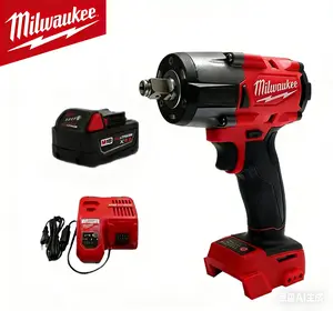 Milwaukee M18 FMTIWF12 18V Heavy-Duty Impact Wrench, 1000Nm Torque, 1/2-Inch Friction Ring Anvil, 2-Speed RPM, 4-Speed IPM, For M22 Bolt Installation And Removal In Construction Sites, Industrial Operations And Heavy Equipment Servicing Led Light Drill
