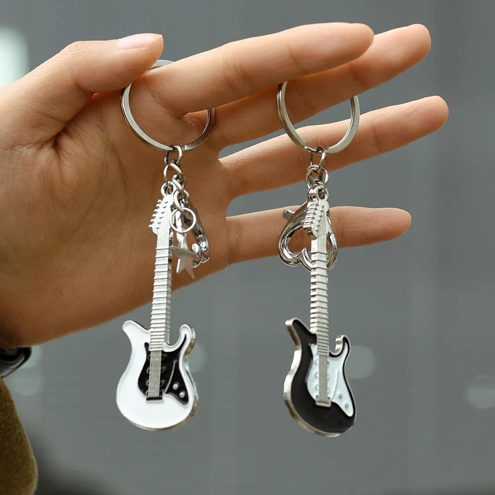 Rock Guitar Keychain Mini Electric Guitar Pendant for Music Lovers