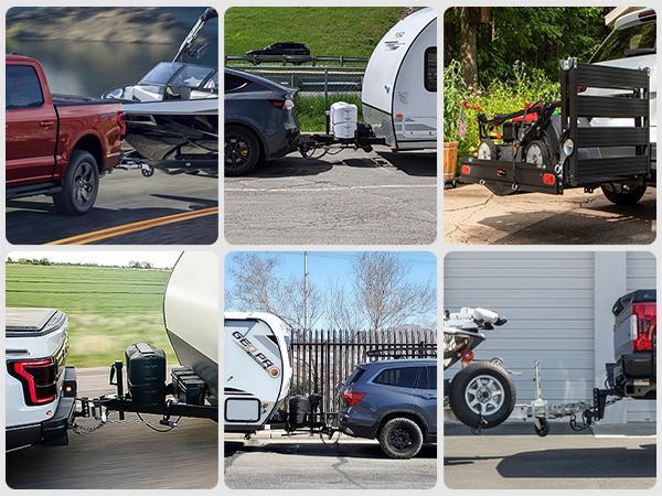 Nilight Trailer Hitch Tightener for 2 Inch Hitches Mount Anti Rattle Heavy Duty Steel with Rubber Cover Red U Bolt Matte Black Plate Electrophoresis Anti-Rust Triple Protective