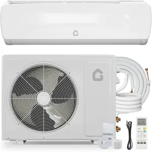 9000 BTU Mini Split Wall-Mounted Air Conditioner & Heater, 19 SEER2 115V Inverter Ductless System, Cools & Heats Up to 450 Sq. Ft, Pre-Charged with Complete Installation Kit, Ultra-Quiet Modern Design, White