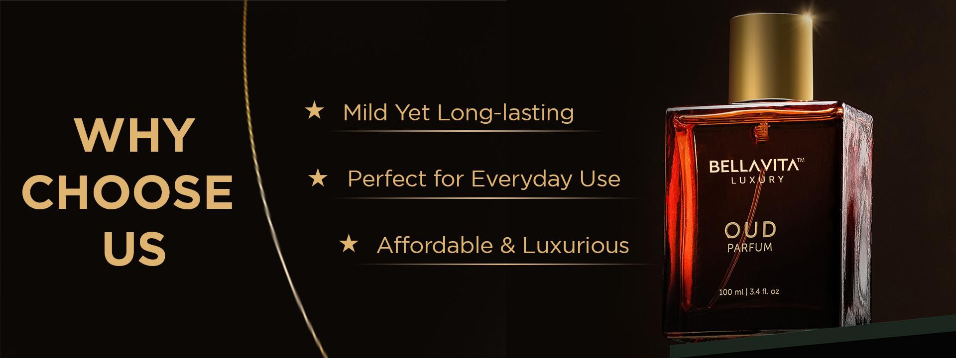 Bellavita Luxury Oud Eau De Parfum 100ML | Unisex Perfume for Women & Men | Woody Vanilla Musk Arabic Fragrance | Long Lasting Luxury Scent | Women Perfume Gift Set | Women’s Day