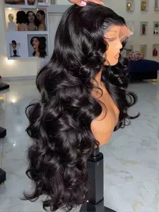 34 36 Inch Body Wave 13x6 HD Lace Frontal Human Hair Wigs for Women Raw Peruvian 180% Density Pre-plucked 13x4 Lace Front Wig Virgin Human Hair Wig
