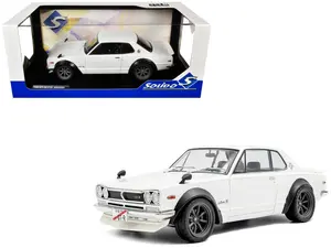 1970 Nissan Skyline (C10) Hakosuka RHD (Right Hand Drive) White 1/18 Scale Solido S1813001