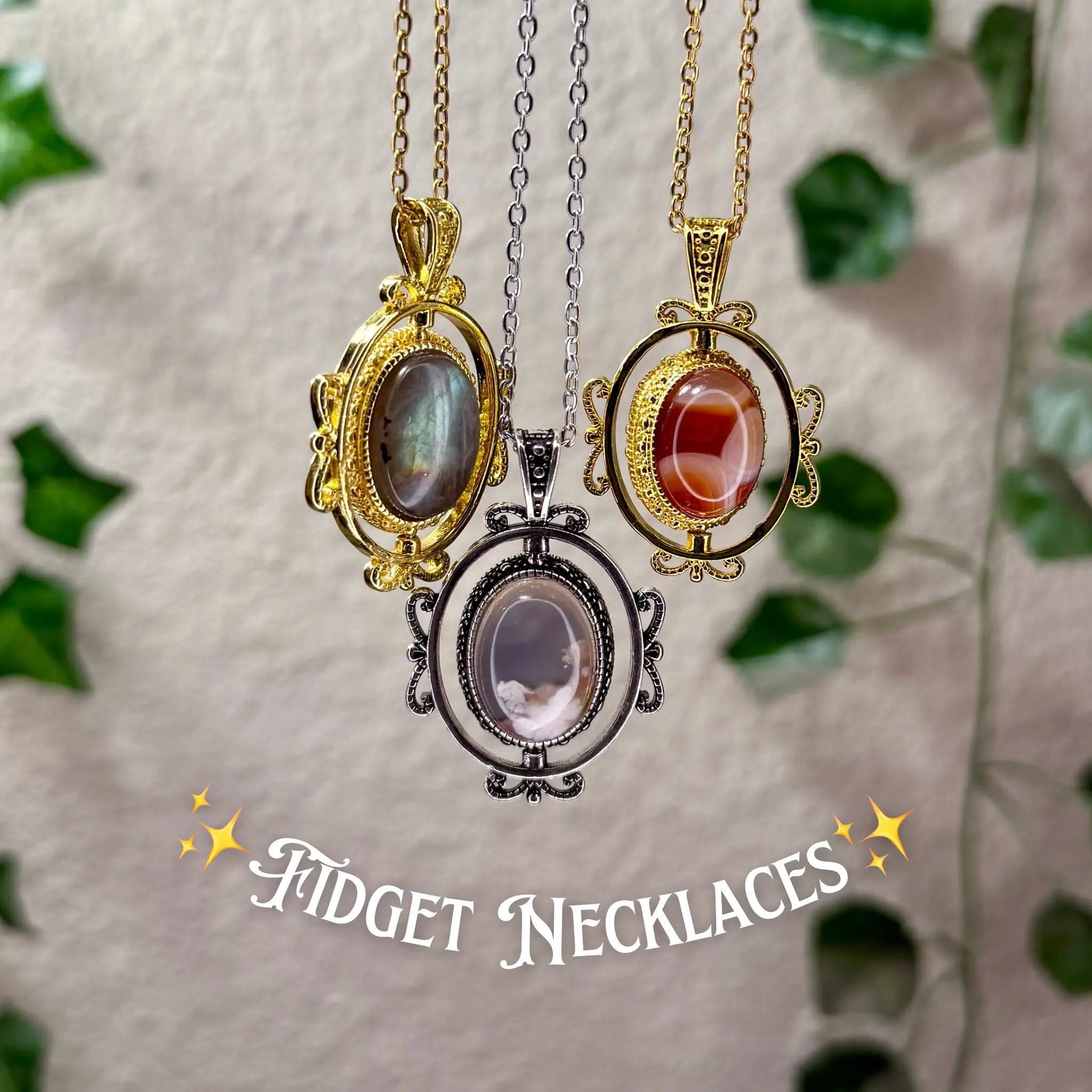 Crystal Fidget Necklaces Crystal Fidget Necklaces