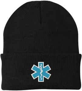 EMS EMT Emergency Medical Star of Life Embroidered Knit Winter Acrylic Unisex Watch Cap Hat