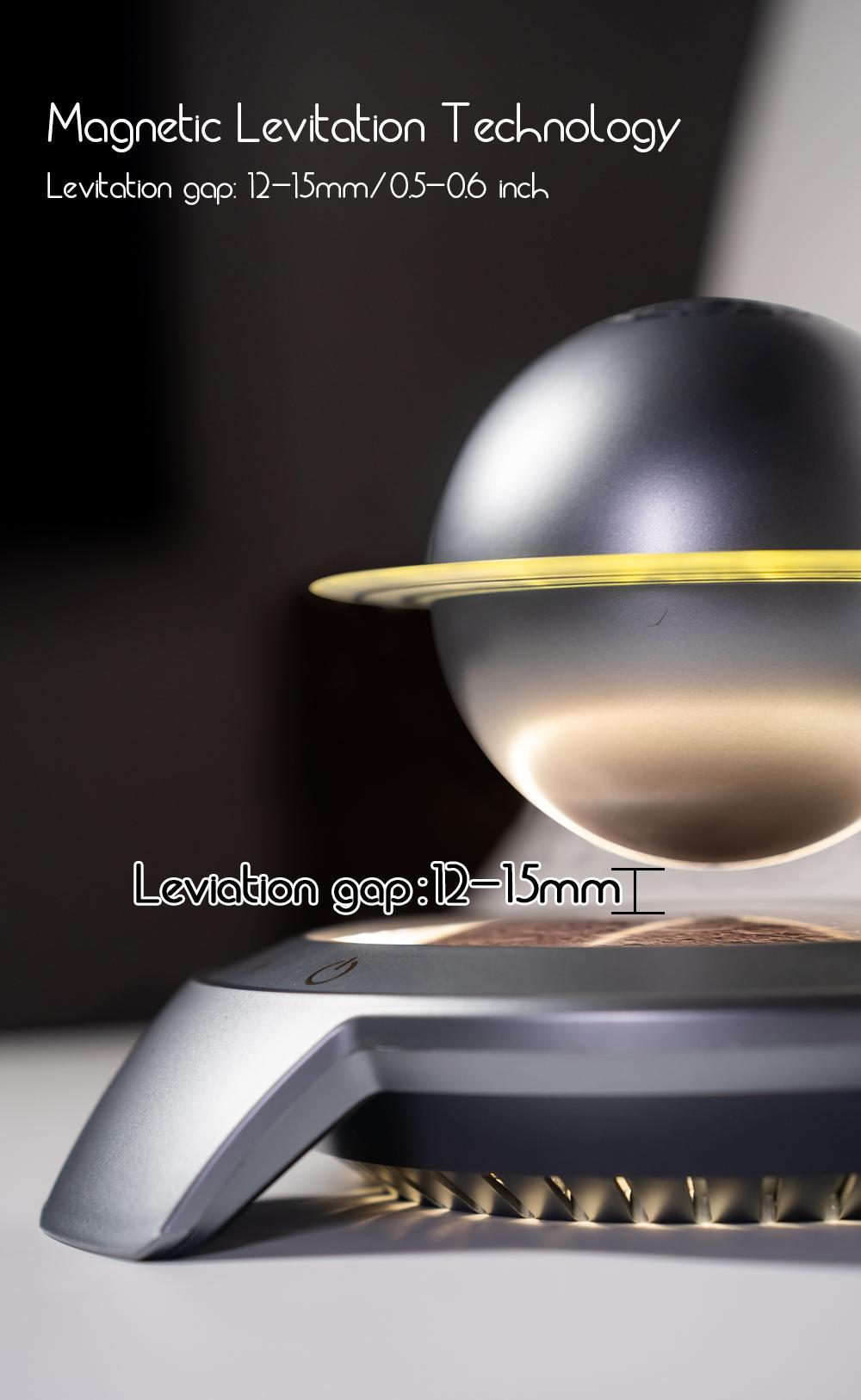 Saturn Levitating Bluetooth Speaker – Magnetic Floating Planet Speaker with 360° Rotation, Dual-Frequency Hi-Fi Sound, Wired Power & Bluetooth 5.0 Audio