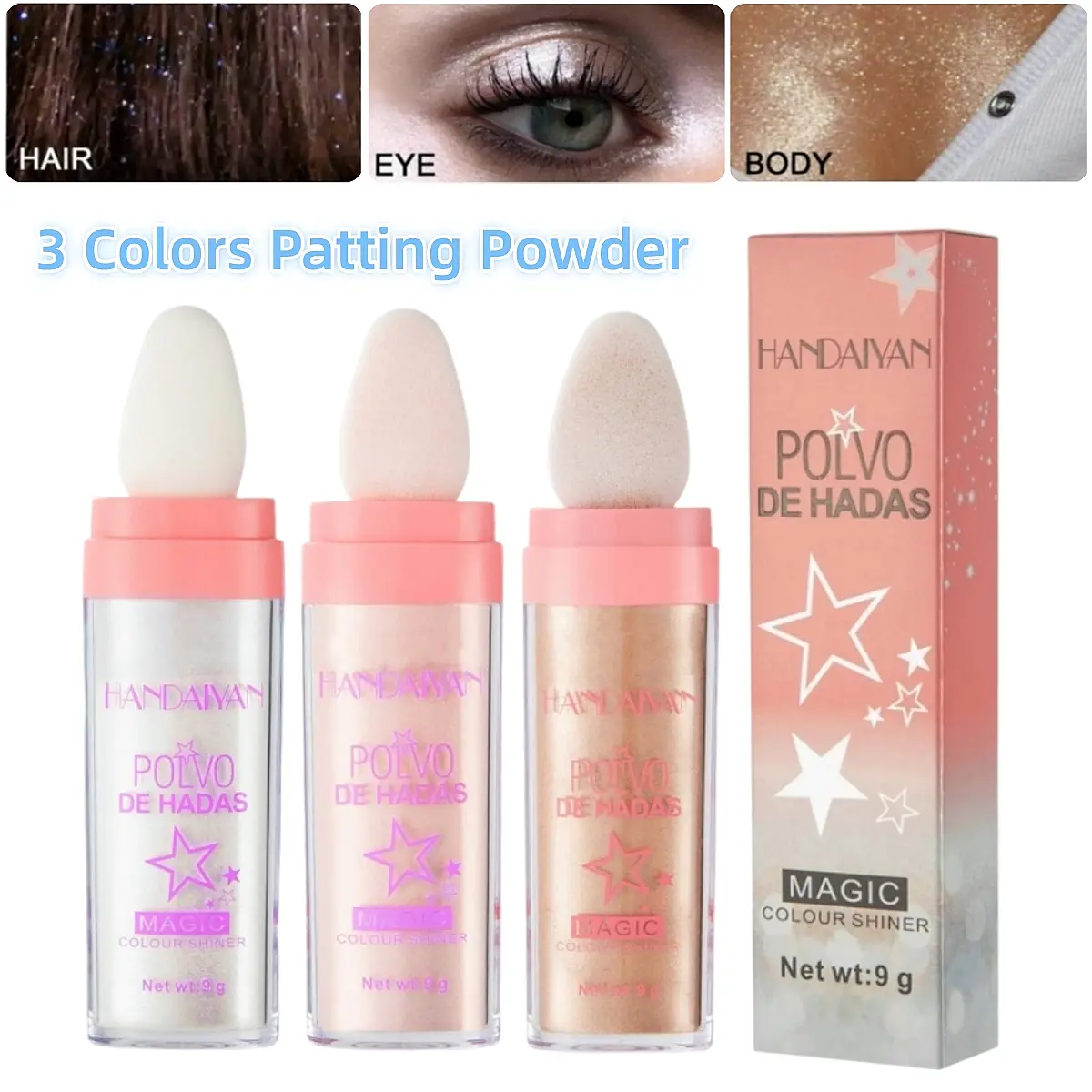 Handaiyan 3-Color 3-in-1 Contouring & Highlighter Powder Palette - Gentle, Smooth Oil-Controlled Alcohol-Free Daily Cosmetic with Low-Key Fine Shimmer, 3D Effect, Non-Clumping, For Beginners & All Skin Types, Party Use