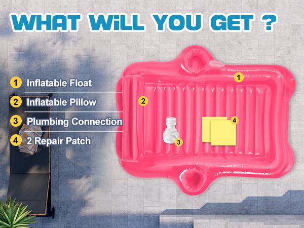 Inflatable Tanning Pool Lounger Float,  72*61’’/80*67’’Large Size Pool Floats Adult with Automatic Spray Cooling, 5 in 1 Suntan Tub Raft Floatie, Sunbathing Bed Lounge for Pool Party Yard Tanning dealsforyoudays