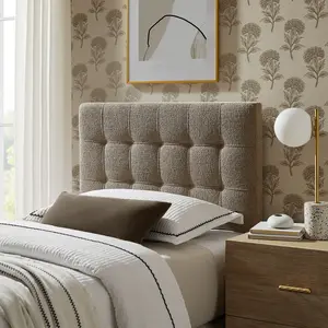 Lily Upholstered Twin Size Headboard in Taupe