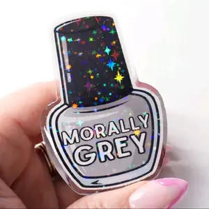 Appalachian Artisans Magnetic Collapsible Grip Stand for Kindle iPad iPhone Galaxy Smartphones | Morally Grey Nail Polish Bottle Design | Dark Romance Kindle Grip | Handmade