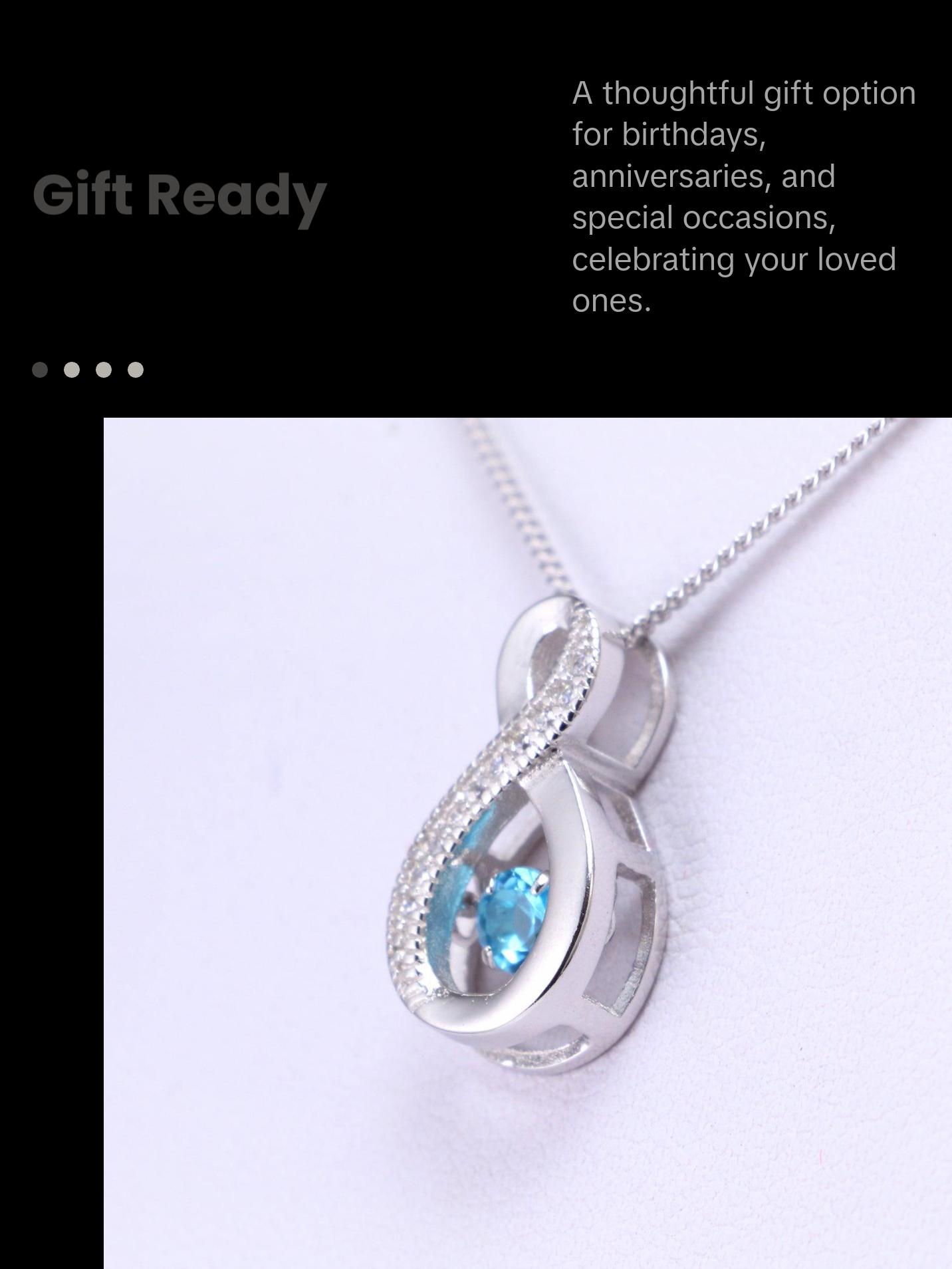 Blue Cubic Zirconia Sterling Silver Necklace Blue Cubic Zirconia Sterling Silver Necklace